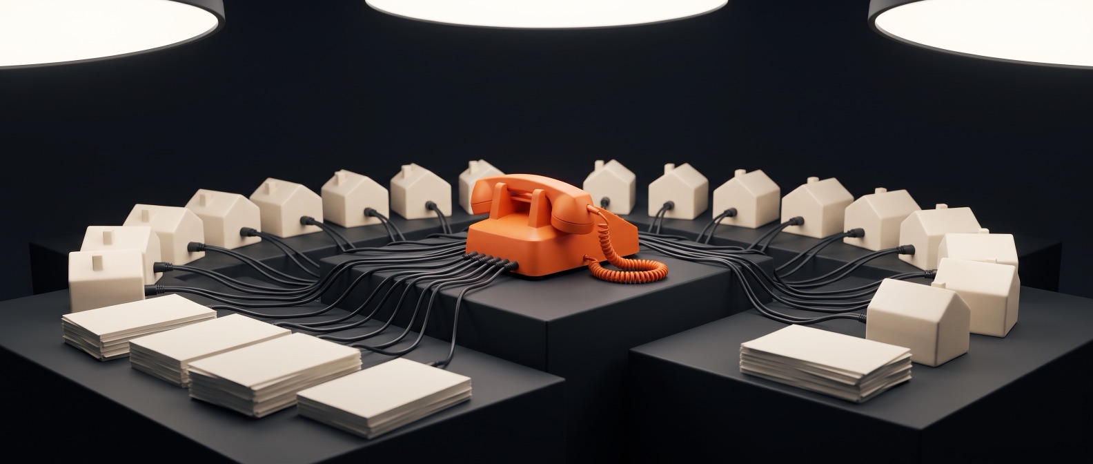 Every home's phone cord running to one telephone